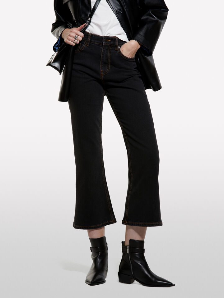 Black bootcut jeans - mid season sale women - Black | Sisley image number 3
